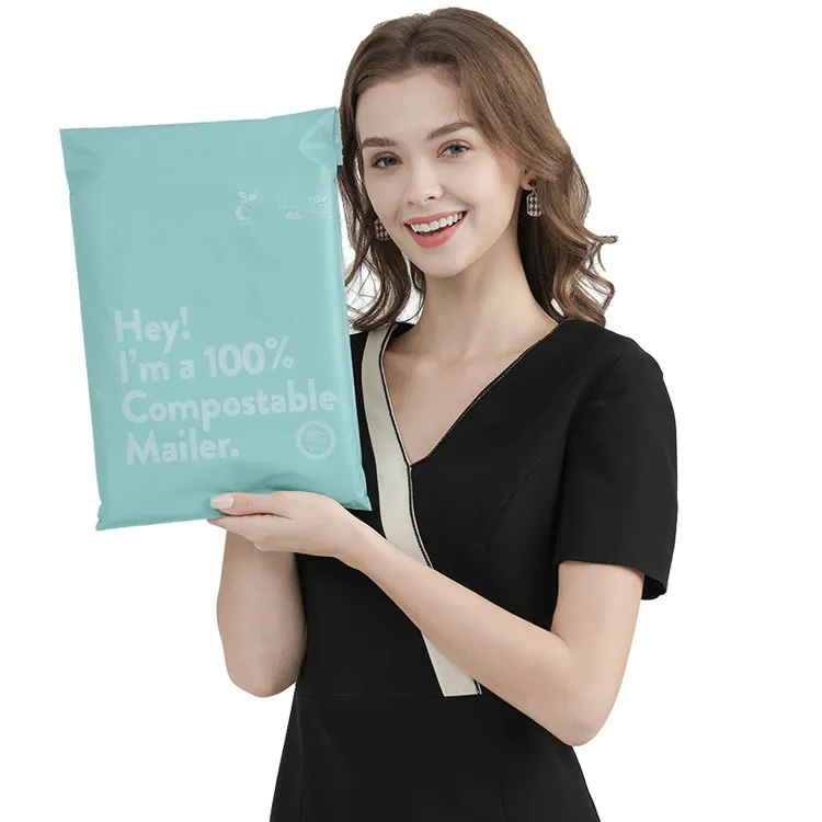 کیسه های پیک زیست تخریب پذیر کیسه های پستی رنگارنگ PLA کیسه های حمل سفارشی با آرم